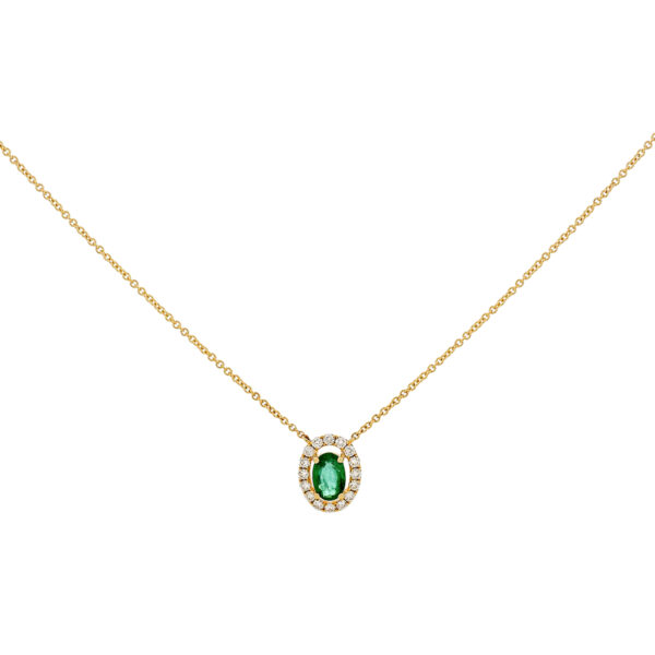 Gargantilla de oro con diamantes y esmeralda