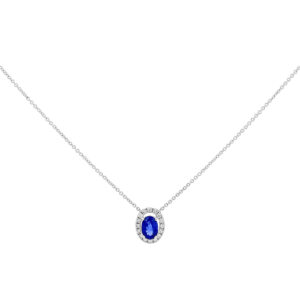Gargantilla de oro con diamantes y zafiro