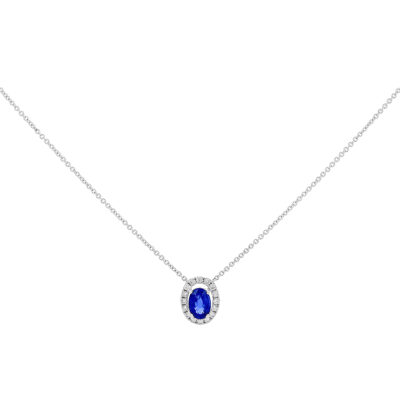 Gargantilla de oro con diamantes y zafiro