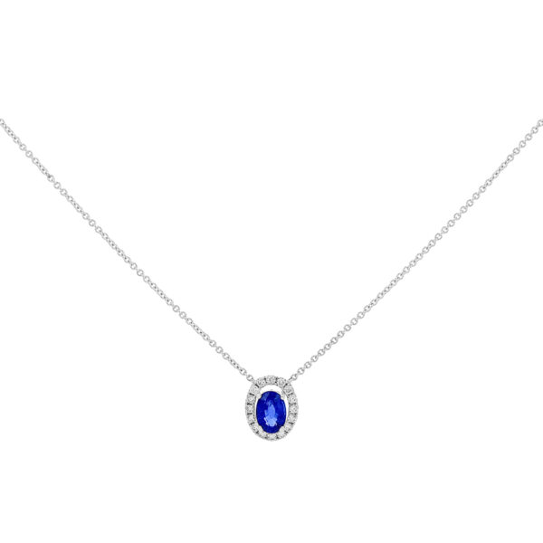 Gargantilla de oro con diamantes y zafiro