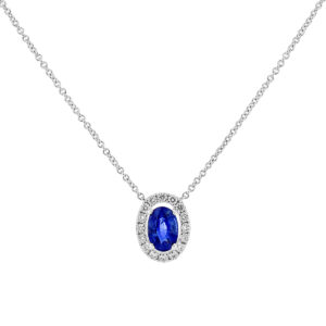 Gargantilla de oro con diamantes y zafiro - Imagen 3
