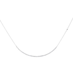 Gargantilla con barra de oro blanco con diamantes