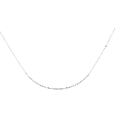 Gargantilla con barra de oro blanco con diamantes