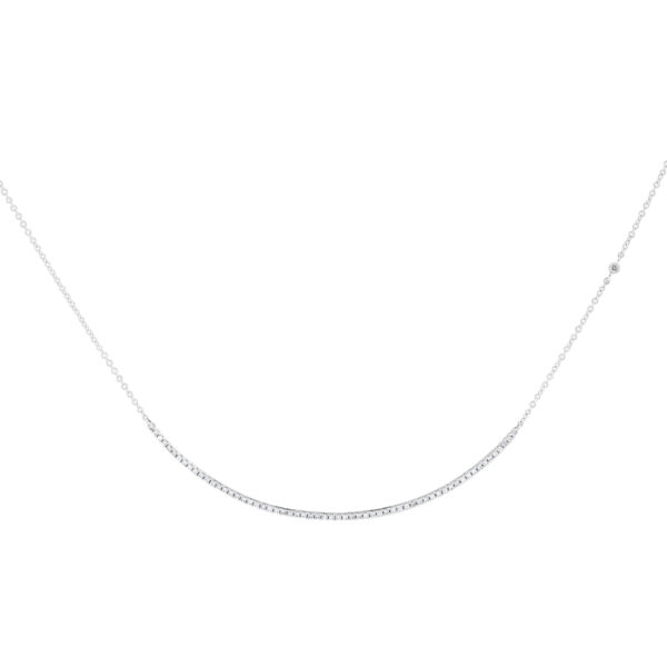 Gargantilla con barra de oro blanco con diamantes