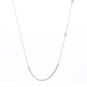 Gargantilla con barra de oro blanco con diamantes - Imagen 2