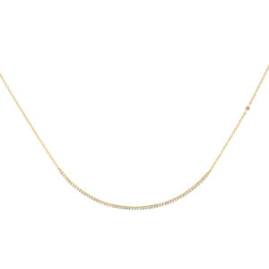 Gargantilla con barra de oro amarillo con diamantes