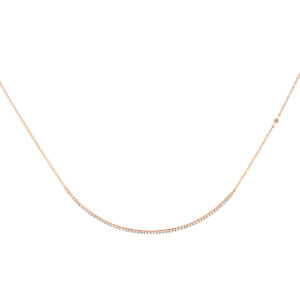 Gargantilla con barra de oro rosa y diamantes
