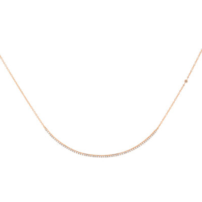 Gargantilla con barra de oro rosa y diamantes