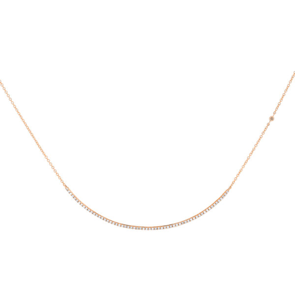 Gargantilla con barra de oro rosa y diamantes