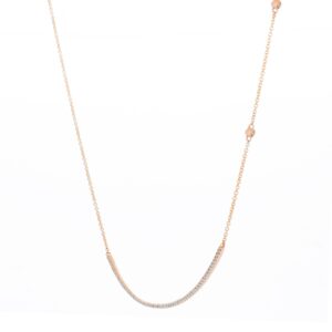Gargantilla con barra de oro rosa y diamantes - Imagen 2