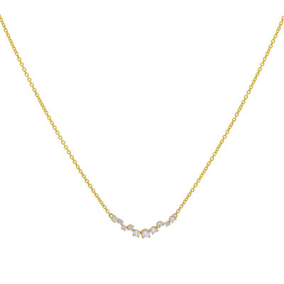Dije arco de oro amarillo con diamantes