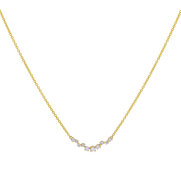 Dije arco de oro amarillo con diamantes