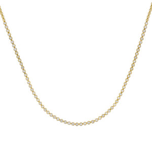 Gargantilla tennis de oro amarillo con diamantes