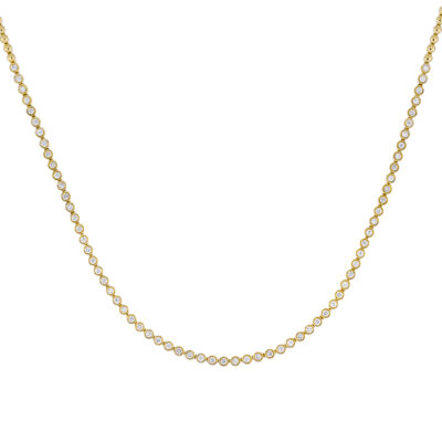 Gargantilla tennis de oro amarillo con diamantes