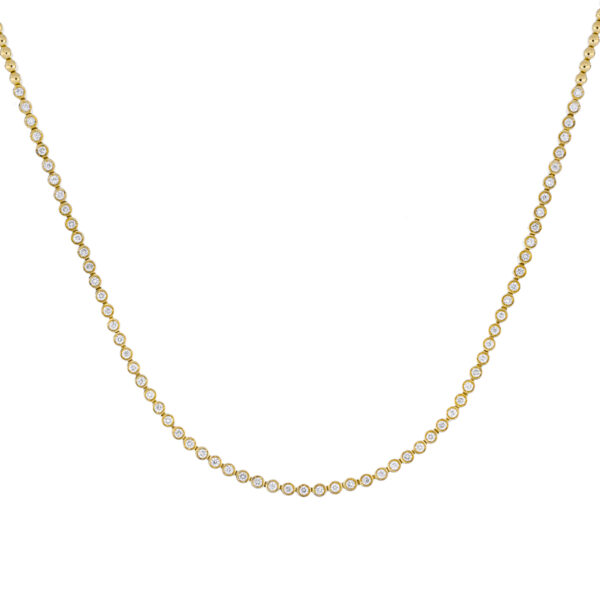 Gargantilla tennis de oro amarillo con diamantes