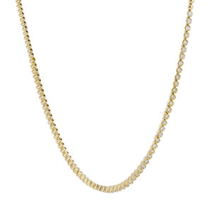 Gargantilla tennis de oro amarillo con diamantes - Imagen 2