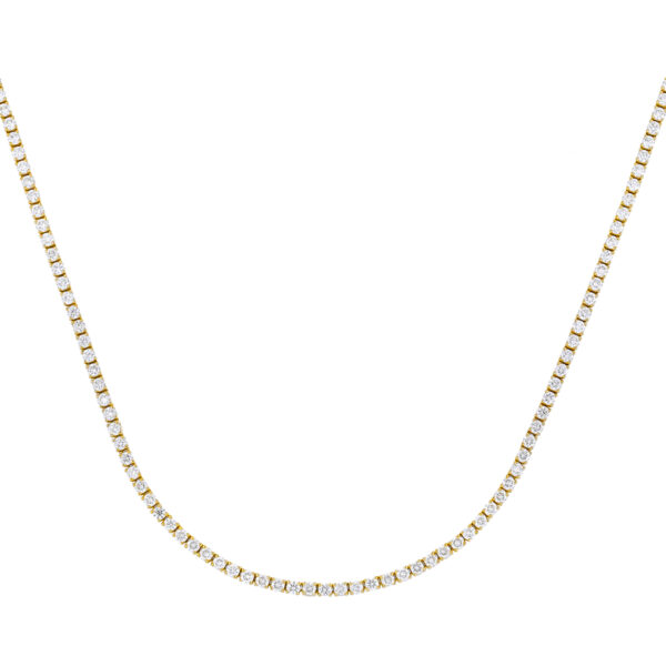 Gargantilla tennis de oro amarillo con diamantes