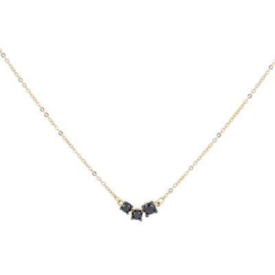 Dije mini de oro amarillo con diamantes negros
