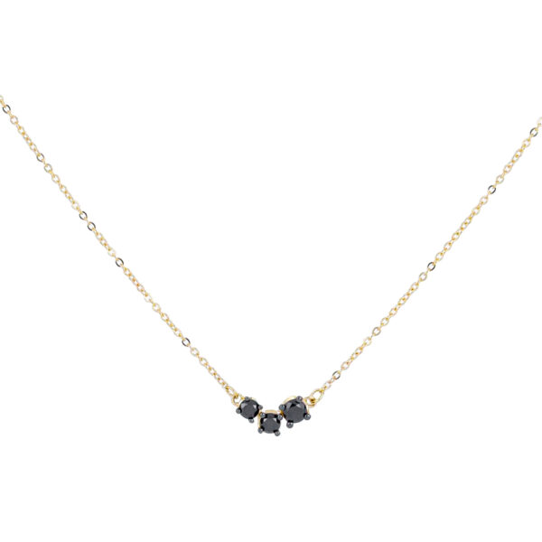 Dije mini de oro amarillo con diamantes negros