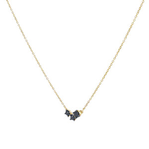 Dije mini de oro amarillo con diamantes negros - Imagen 2