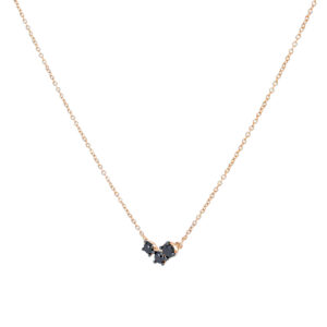 Dije mini de oro rosa con diamantes negros - Imagen 2