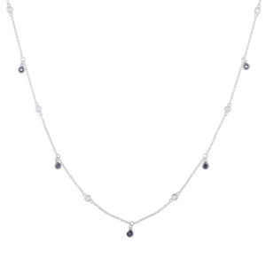 Gargantilla charms de oro blanco con diamantes blancos y negros