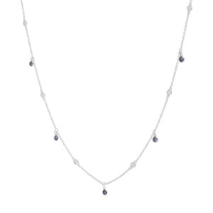 Gargantilla charms de oro blanco con diamantes blancos y negros - Imagen 2