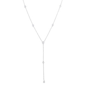 Gargantilla con colgante de oro blanco con diamantes