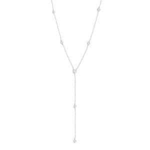 Gargantilla con colgante de oro blanco con diamantes - Imagen 2