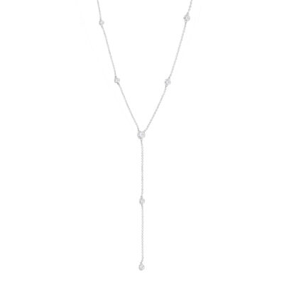 Gargantilla con colgante de oro blanco con diamantes - Imagen 2