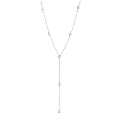 Gargantilla con colgante de oro rosa con diamantes - Imagen 2