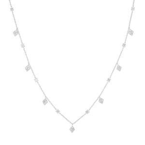 Gargantilla charms de oro blanco con diamantes