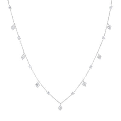 Gargantilla charms de oro blanco con diamantes