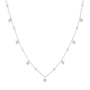Gargantilla charms de oro rosa con diamantes