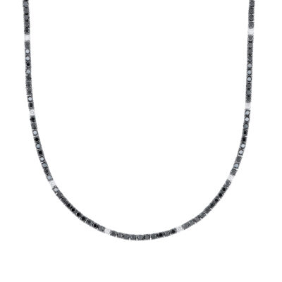 Gargantilla en oro blanco con diamantes negros