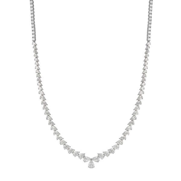 Gargantilla de Oro blanco con Diamantes