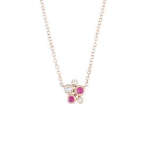 Gargantilla de Oro Amarillo con Rubí y Diamante