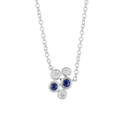 Gargantilla de Oro Amarillo con Zafiro y Diamante