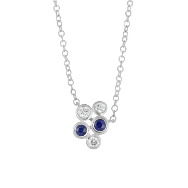 Gargantilla de Oro Amarillo con Zafiro y Diamante