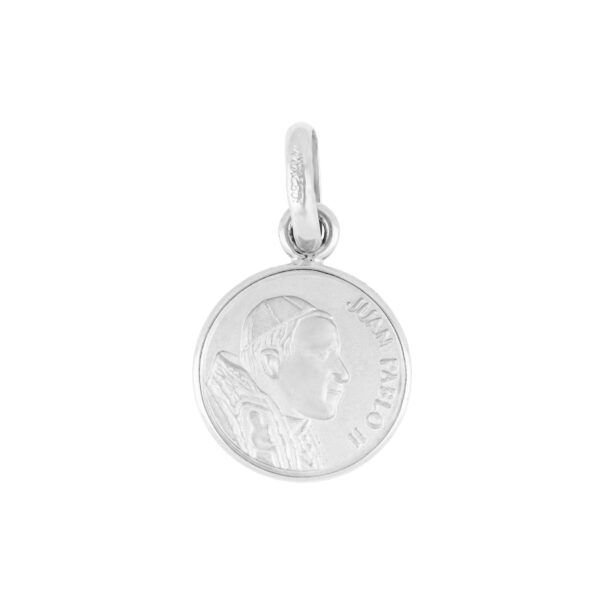 Medalla escapulario virgen de Guadalupe y Juan Pablo II de oro