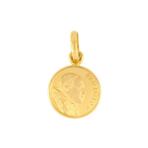 Medalla escapulario virgen de Guadalupe y Juan Pablo II de oro