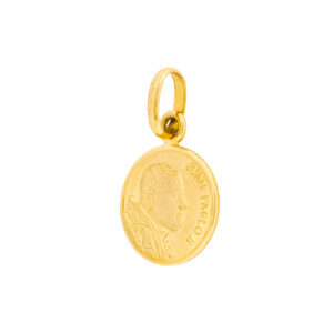 Medalla escapulario virgen de Guadalupe y Juan Pablo II de oro - Imagen 2