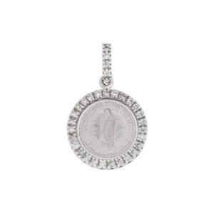 Medalla Viren de Guadalupe de oro con diamantes