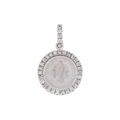 Medalla Viren de Guadalupe de oro con diamantes
