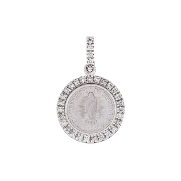 Medalla Viren de Guadalupe de oro con diamantes