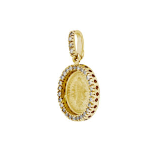 Medalla Virgen de Guadalupe de oro con diamantes - Imagen 2