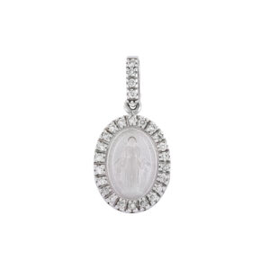 Medalla Virgen milagrosa de oro con diamantes