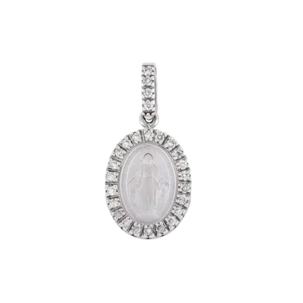 Medalla Virgen milagrosa de oro con diamantes