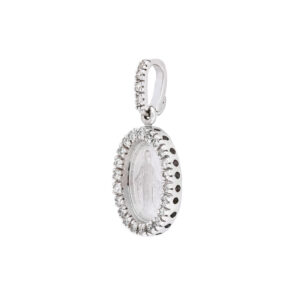 Medalla Virgen milagrosa de oro con diamantes - Imagen 2