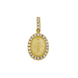 Medalla Virgen milagrosa de oro con diamantes